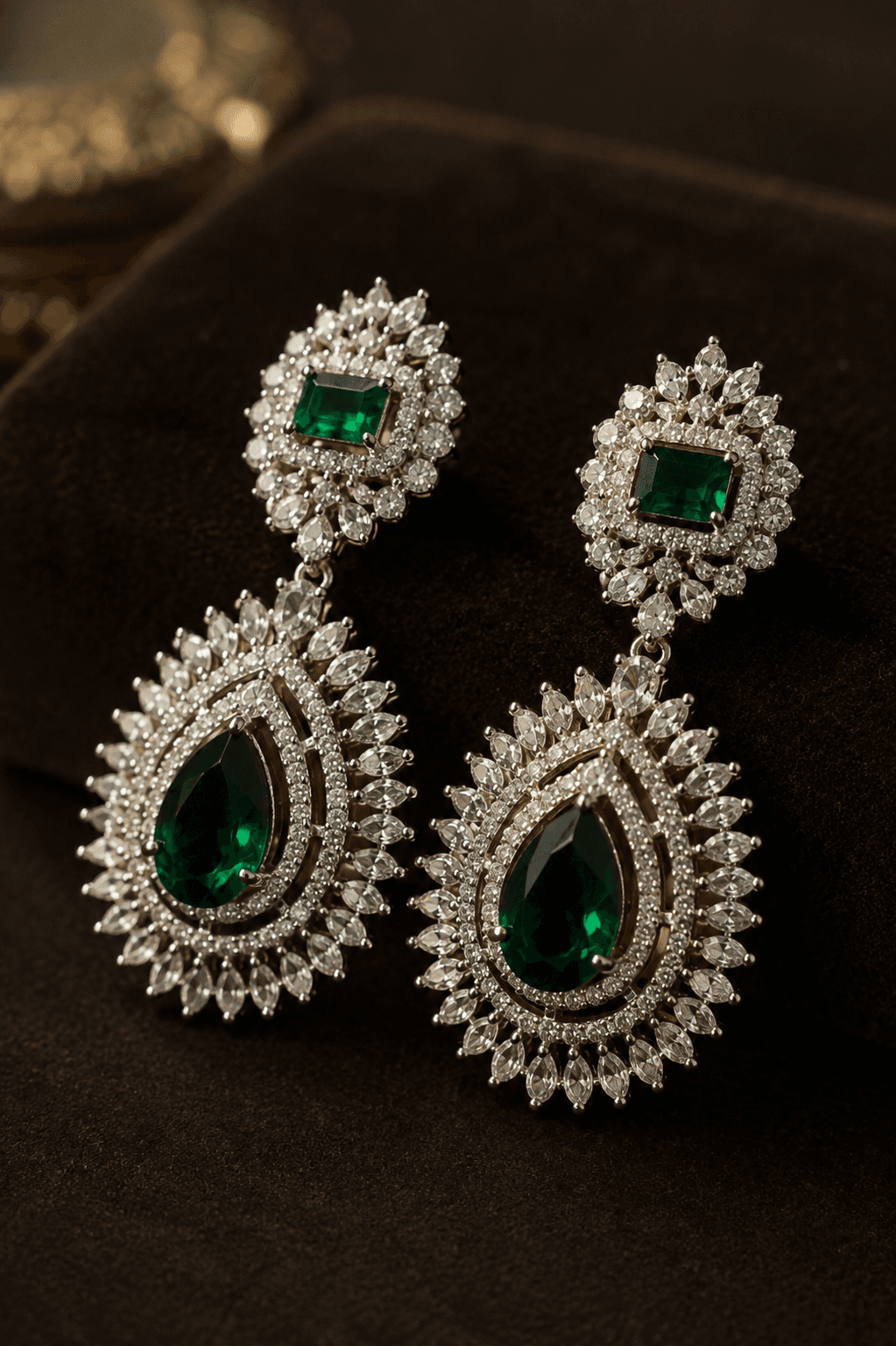 Emerald Radiance Luxe Drop Earrings